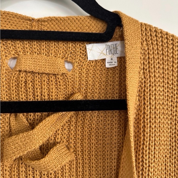 Women's Mustard Sweater Cardigan - Picture 2 of 3